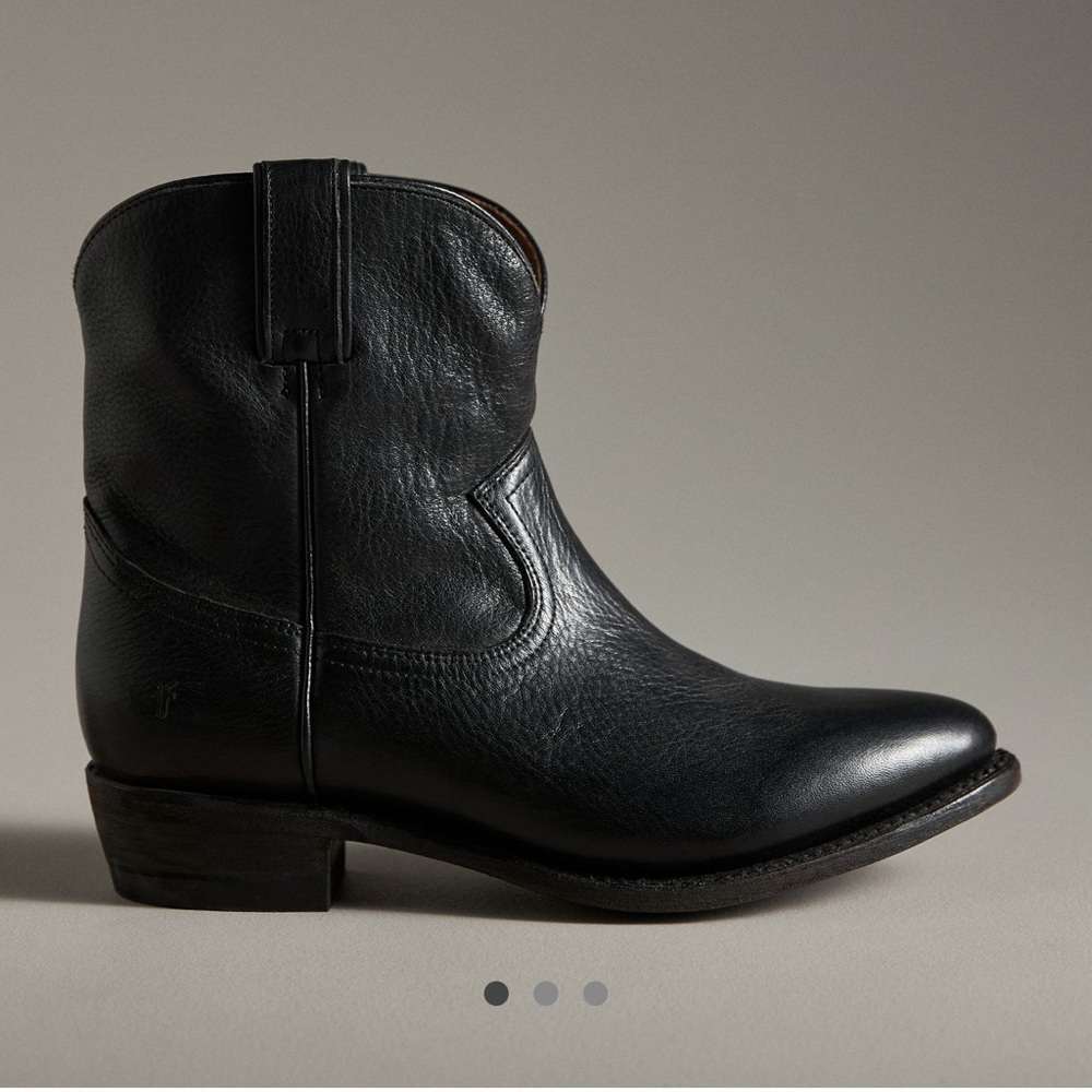 Frye Black Leather Ankle Boots